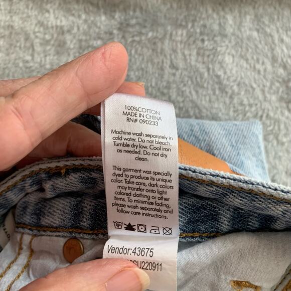 PacSun Boyfriend Jeans Light Blue Flower Graphic Sz 24 - Picture 11 of 16